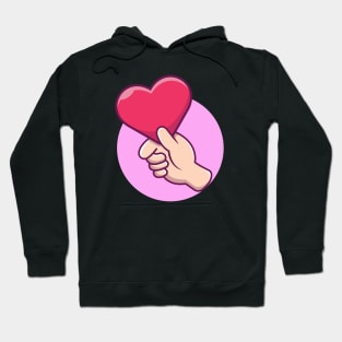 Hand and love cartoon Hoodie